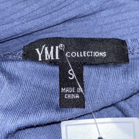 NWT YMI Collections Sexy Wrap Top Sz S V-Neck Long Sleeve Tie Front Ribbed Knit - Picture 2 of 4